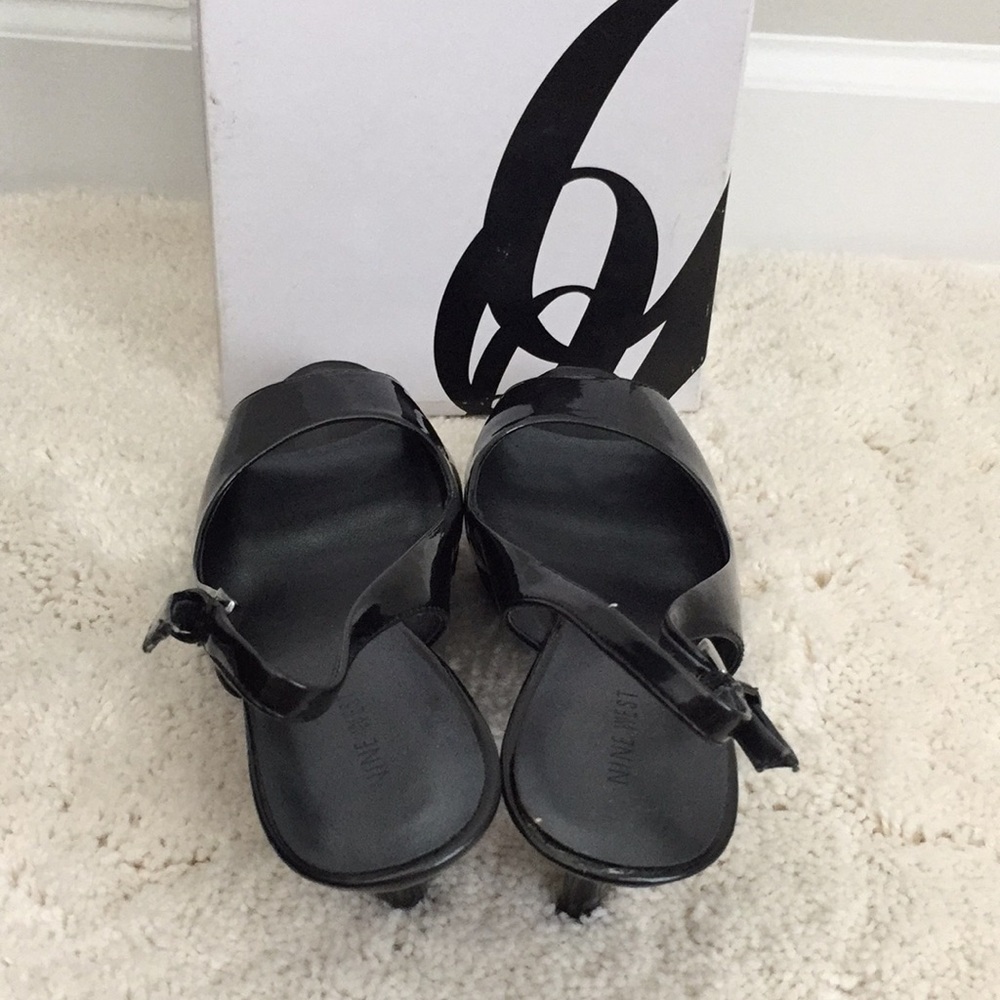 NWT(with box) Nine West black patent leather heels - Picture 2 of 8